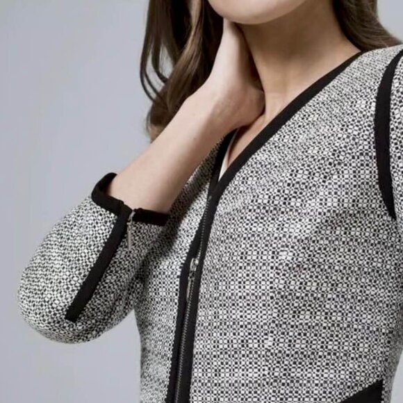 White House Black Market Textured Weave Polished Career Zipped Blazer [size 8] - Picture 5 of 10